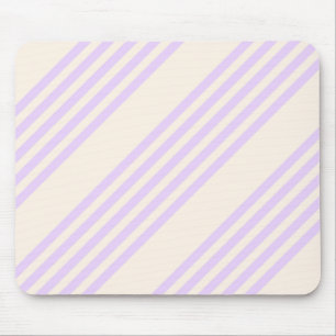 Lilac purple and beige five stripes pattern mouse mat
