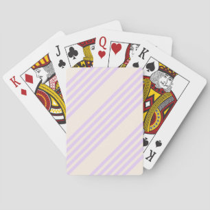 Lilac purple and beige five stripes pattern playing cards