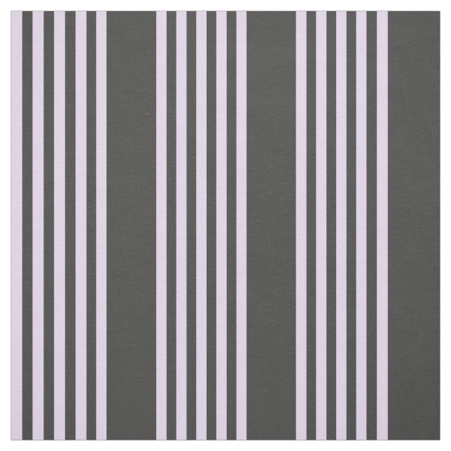 Lilac purple and charcoal five stripes pattern fabric (Swatch)