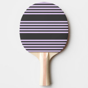 Lilac purple and charcoal five stripes pattern ping pong paddle