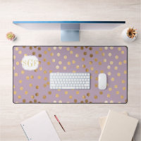 Lilac Purple and Gold Glitter Dot Patterned