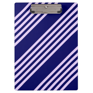 Lilac purple and navy blue five stripes pattern clipboard