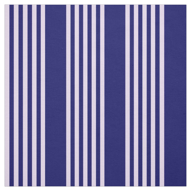 Lilac purple and navy blue five stripes pattern fabric (Swatch)