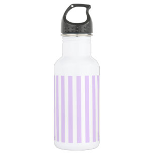 Lilac purple and white candy stripes 532 ml water bottle
