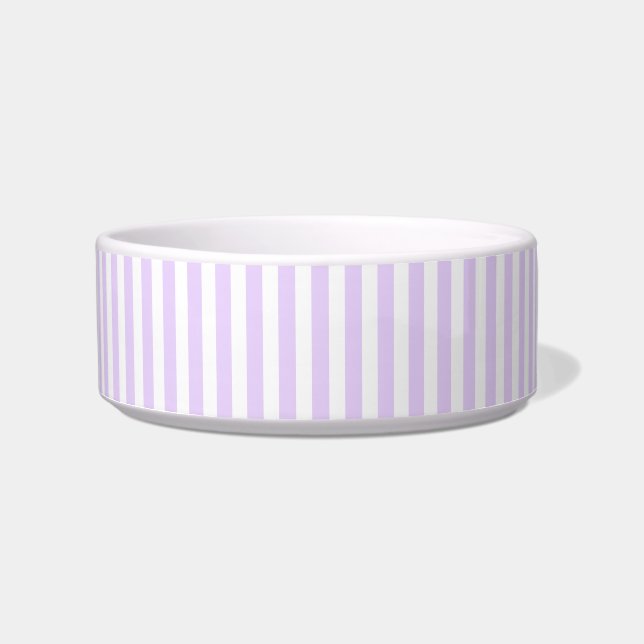 Lilac purple and white candy stripes bowl (Front)