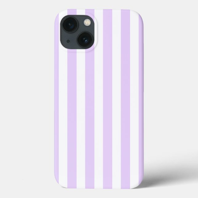 Lilac purple and white candy stripes Case-Mate iPh iPhone Case (Back)