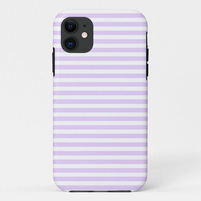 Lilac purple and white candy stripes Case-Mate iPhone case (Back)