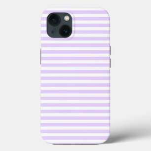 Lilac purple and white candy stripes iPhone 13 case