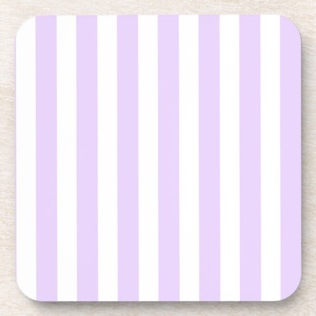 Lilac purple and white candy stripes coaster (Front)