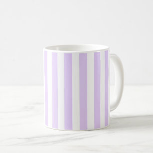 Lilac purple and white candy stripes coffee mug