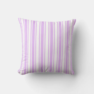 Lilac purple and white candy stripes cushion