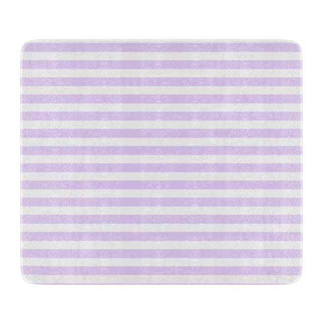 Lilac purple and white candy stripes cutting board (Front)