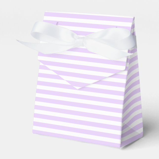 Lilac purple and white candy stripes favour box (Front Side)