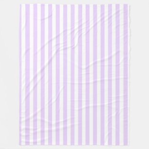 Lilac purple and white candy stripes fleece blanket