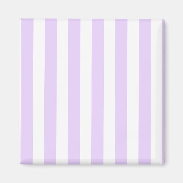 Lilac purple and white candy stripes magnet (Front)