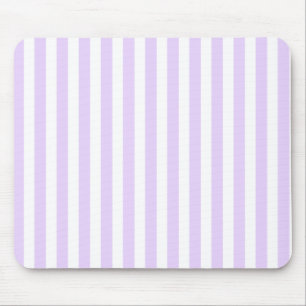 Lilac purple and white candy stripes mouse mat