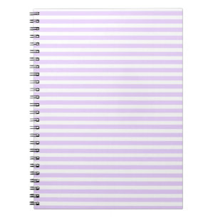 Lilac purple and white candy stripes notebook