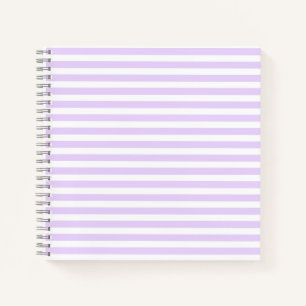 Lilac purple and white candy stripes notebook