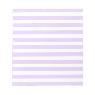 Lilac purple and white candy stripes notepad