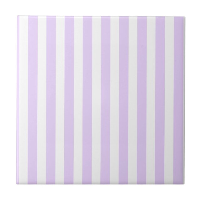Lilac purple and white candy stripes tile (Front)