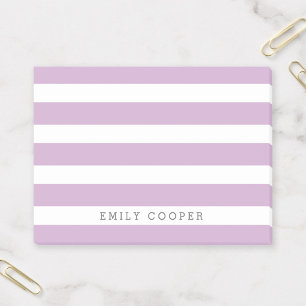 Lilac Purple and White Classic Stripes Monogram Post-it Notes
