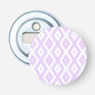 Lilac purple and white diamond pattern bottle opener