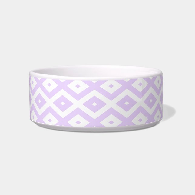 Lilac purple and white diamond pattern bowl (Front)