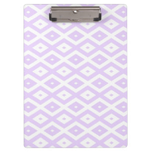 Lilac purple and white diamond pattern clipboard