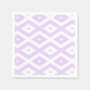 Lilac purple and white diamond pattern napkin