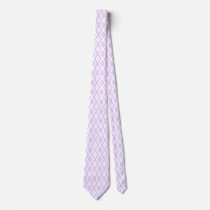 Lilac purple and white diamond pattern tie