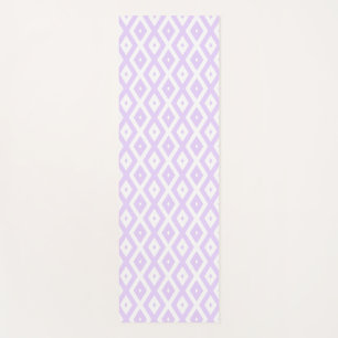Lilac purple and white diamond pattern yoga mat