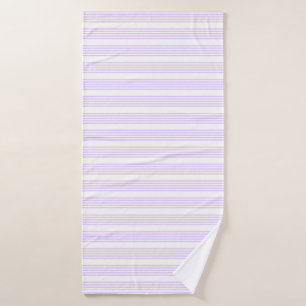 Lilac purple and white five stripes pattern bath towel