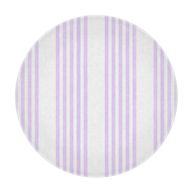 Lilac purple and white five stripes pattern cutting board (Front)