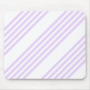 Lilac purple and white five stripes pattern mouse mat