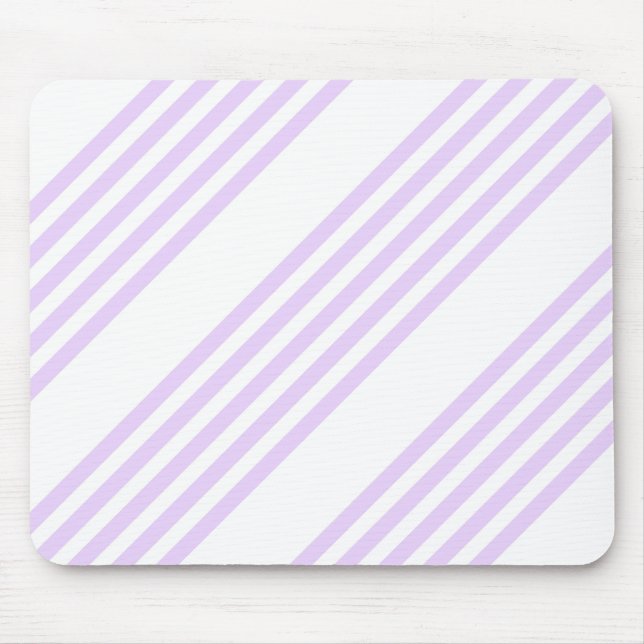 Lilac purple and white five stripes pattern mouse mat (Front)
