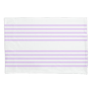 Lilac purple and white five stripes pattern pillowcase