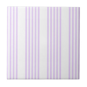 Lilac purple and white five stripes pattern tile