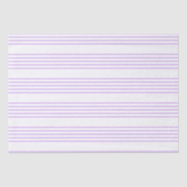 Lilac purple and white five stripes pattern tissue paper (Front)