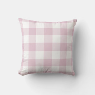 Lilac Purple and White Gingham Pattern Chequered Cushion