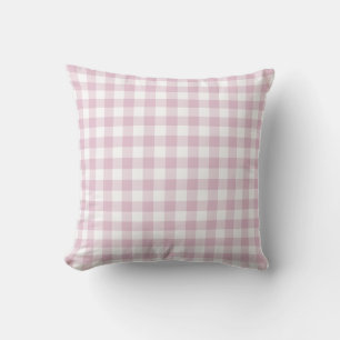 Lilac Purple and White Gingham Pattern Cushion