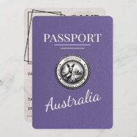 Lilac Purple Australia Passport Save The Date