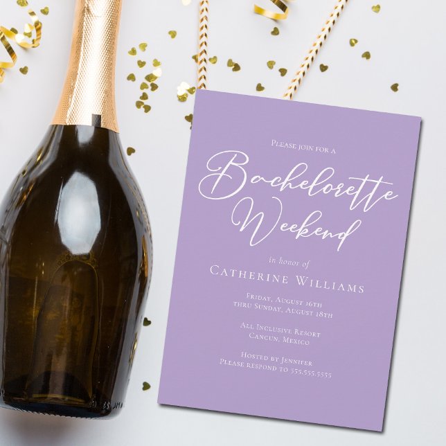 Lilac Purple Bachelorette Party Weekend Invitation (Creator Uploaded)