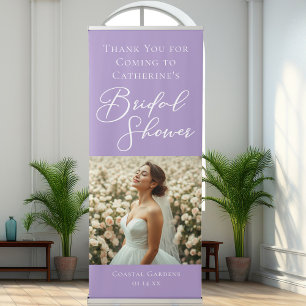 Lilac Purple Bridal Shower Custom Photo Retractable Banner
