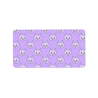 Lilac Purple cat pattern. Label