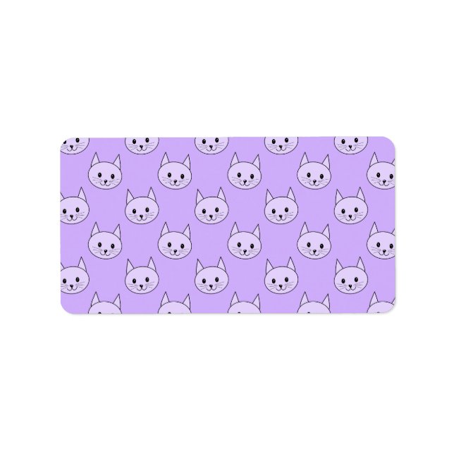 Lilac Purple cat pattern. Label (Front)