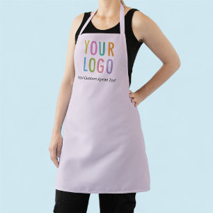 Lilac Purple Custom Apron with Logo All Over Print