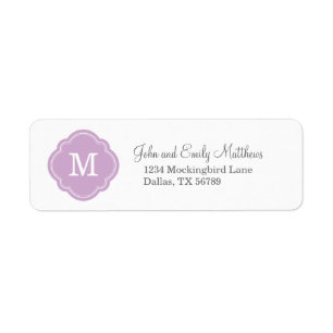 Lilac Purple Custom Personalised Monogram