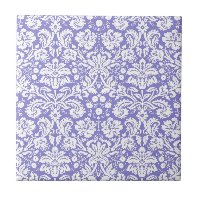 Lilac purple damask pattern tile (Front)