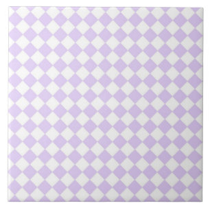 Lilac Purple Diamond Checkered pattern Tile
