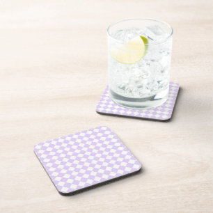 Lilac Purple Diamond Chequered pattern Coaster